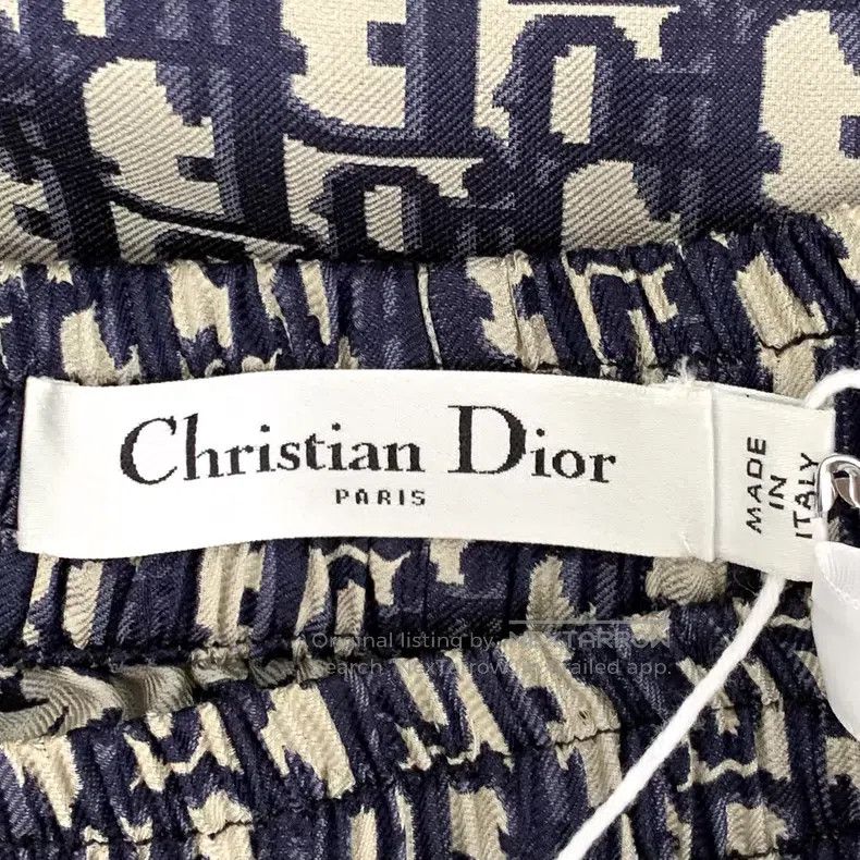 Dior Dior Dark blue logo jacquad full print mulberry silk casua Size 42" / US 20 - 6 Thumbnail