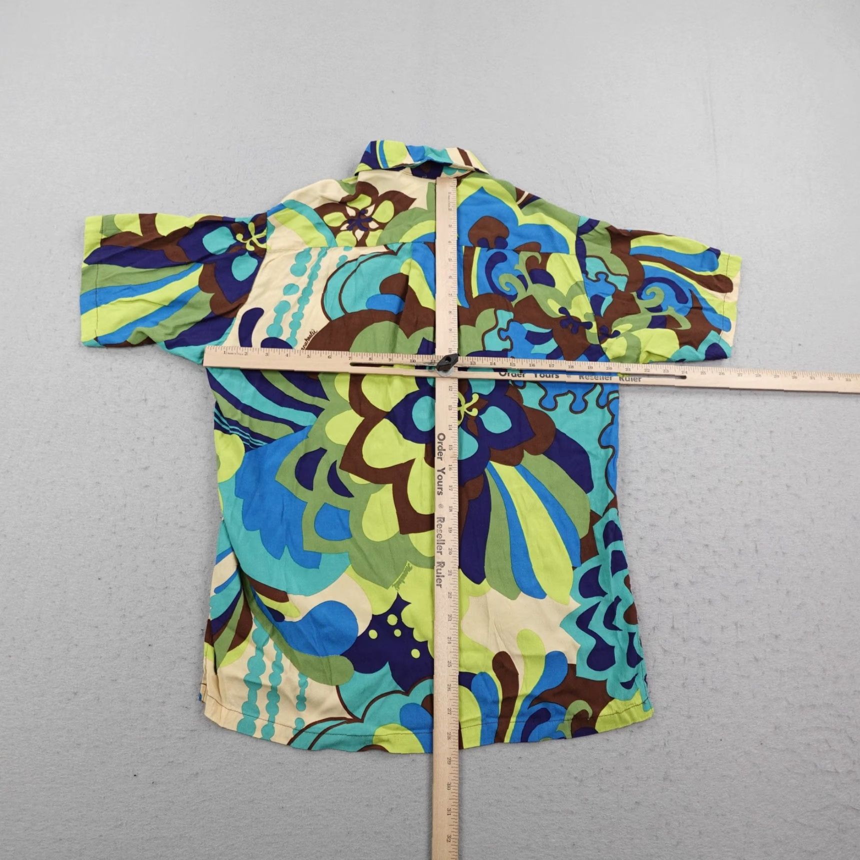ALOHAS Vintage Manuheali'i Hawaiian Shirt Mens Small Green Blue Aloha Floral Pullover Size US S / EU 44-46 / 1 - 6 Thumbnail
