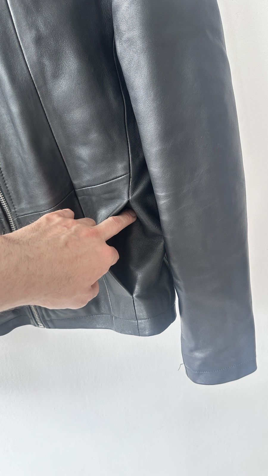 IKKS IKKS Lambskin Leather Jacket Cafe Racer Moto Biker Bomber L Size US L / EU 52-54 / 3 - 11 Thumbnail
