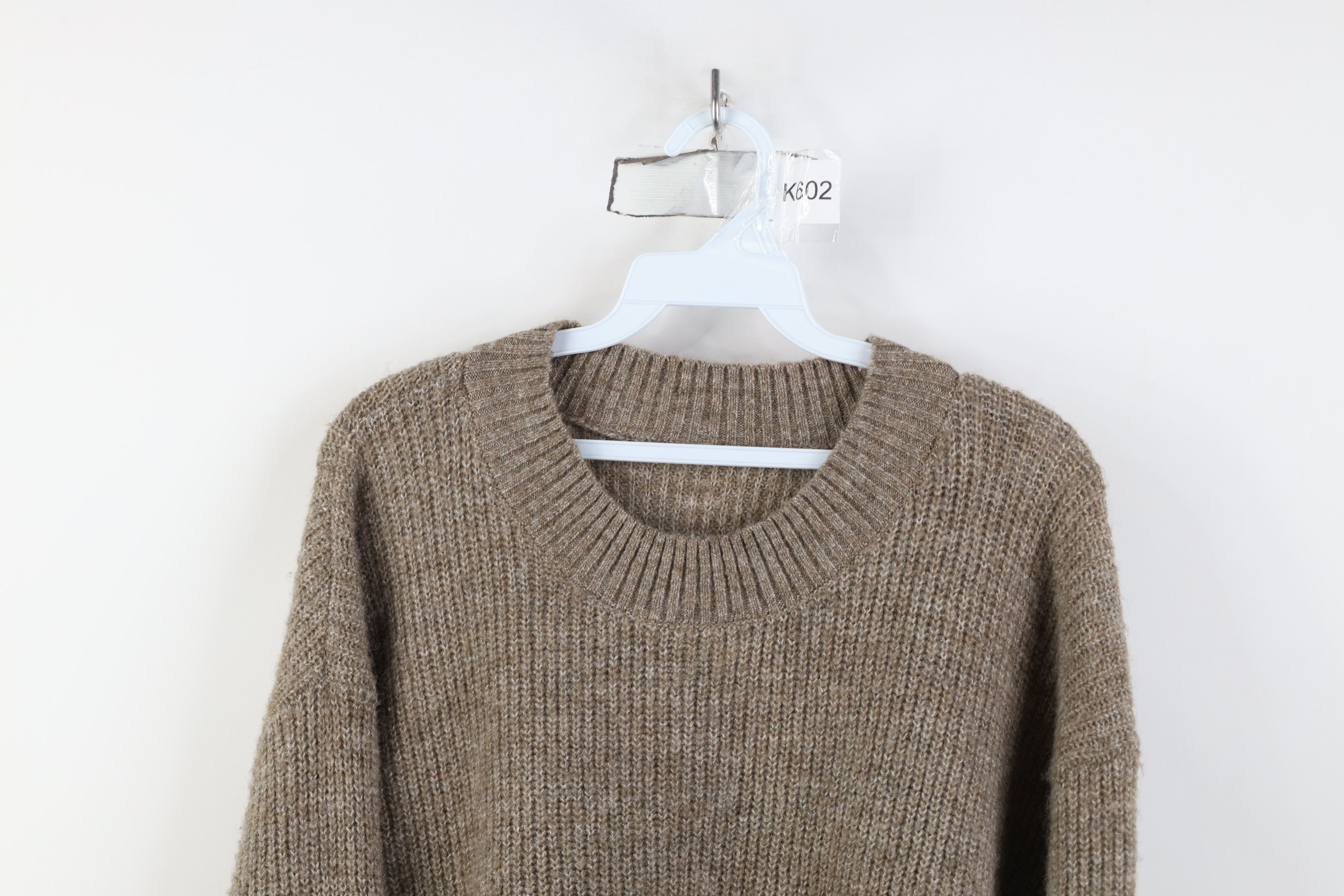 Vintage Vintage 90s Y2K Streetwear Soft Ribbed Knit Sweater Beige Size XXL / US 16-18 / IT 52-54 - 2 Thumbnail