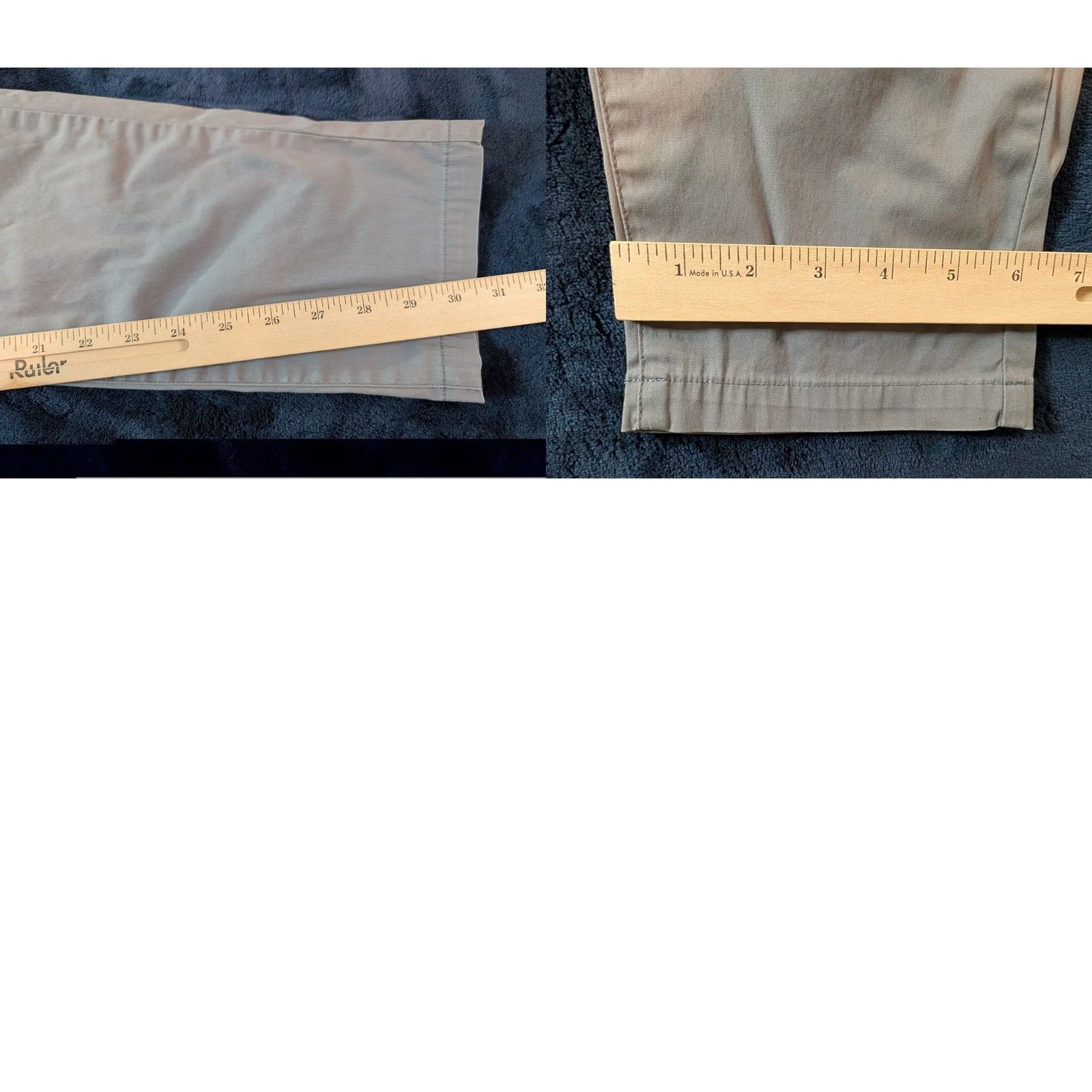 Vintage Birddogs Men's 30x30 Light Gray Stretch Chino Slim Fit Pants Size US 30 / EU 46 - 9 Thumbnail