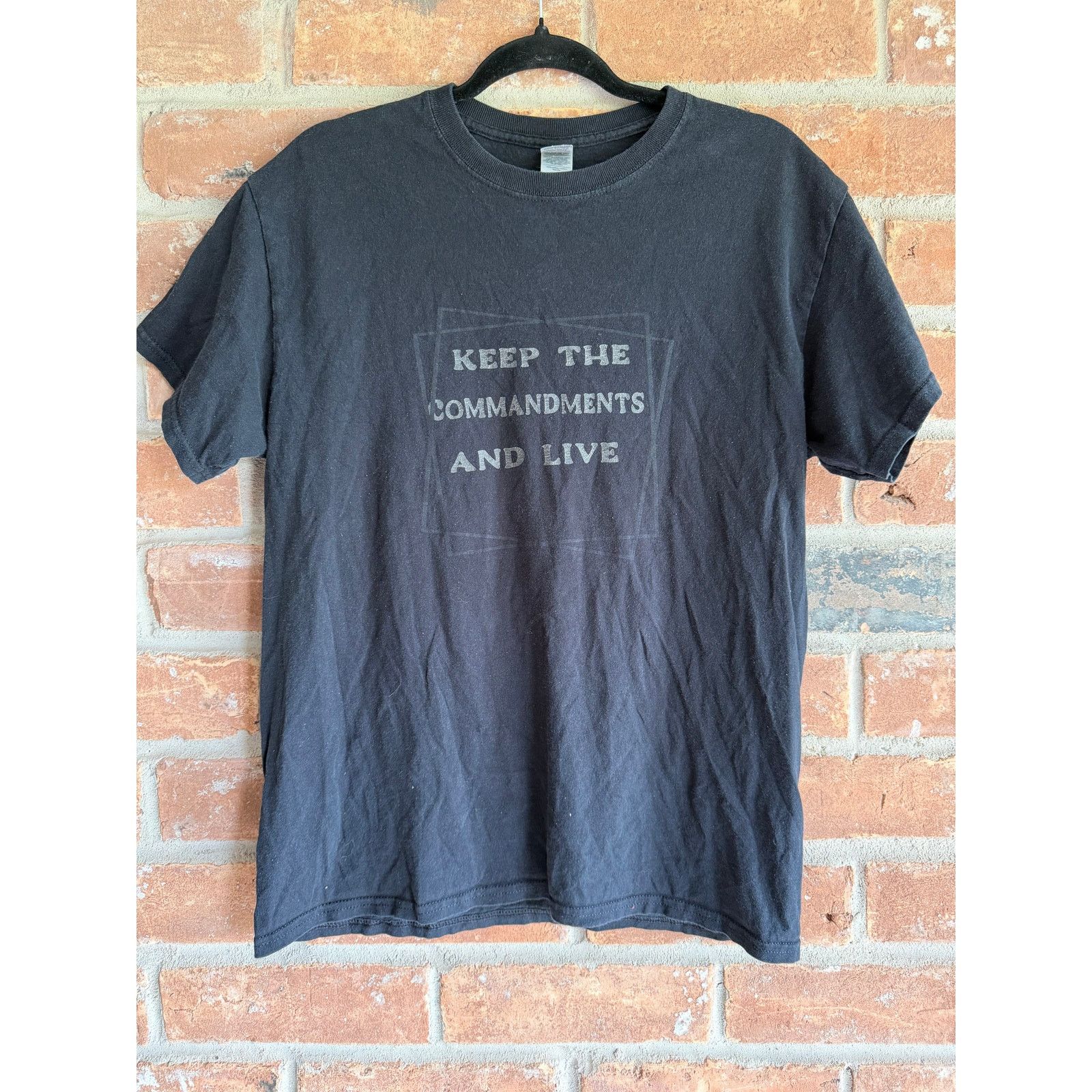 Vintage Keep The Commandments And Live Tee Black Gildan Medium Size US M / EU 48-50 / 2 - 1 Thumbnail