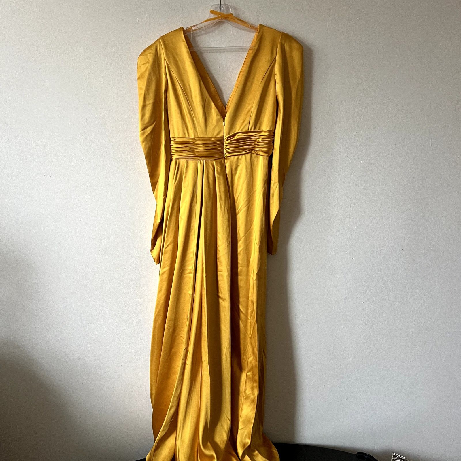 MACH & MACH Mac Duggal Satin A-line gown maxi dress marigold size 6 UB Size M / US 6-8 / IT 42-44 - 8 Thumbnail