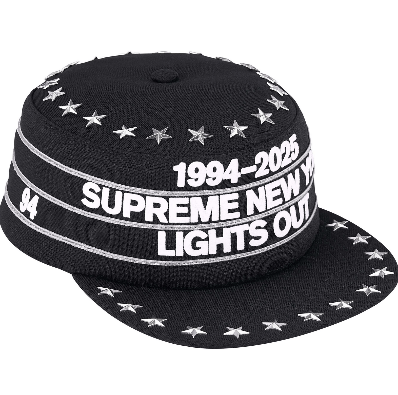 Supreme Stars Studded Pillbox Hat in Black