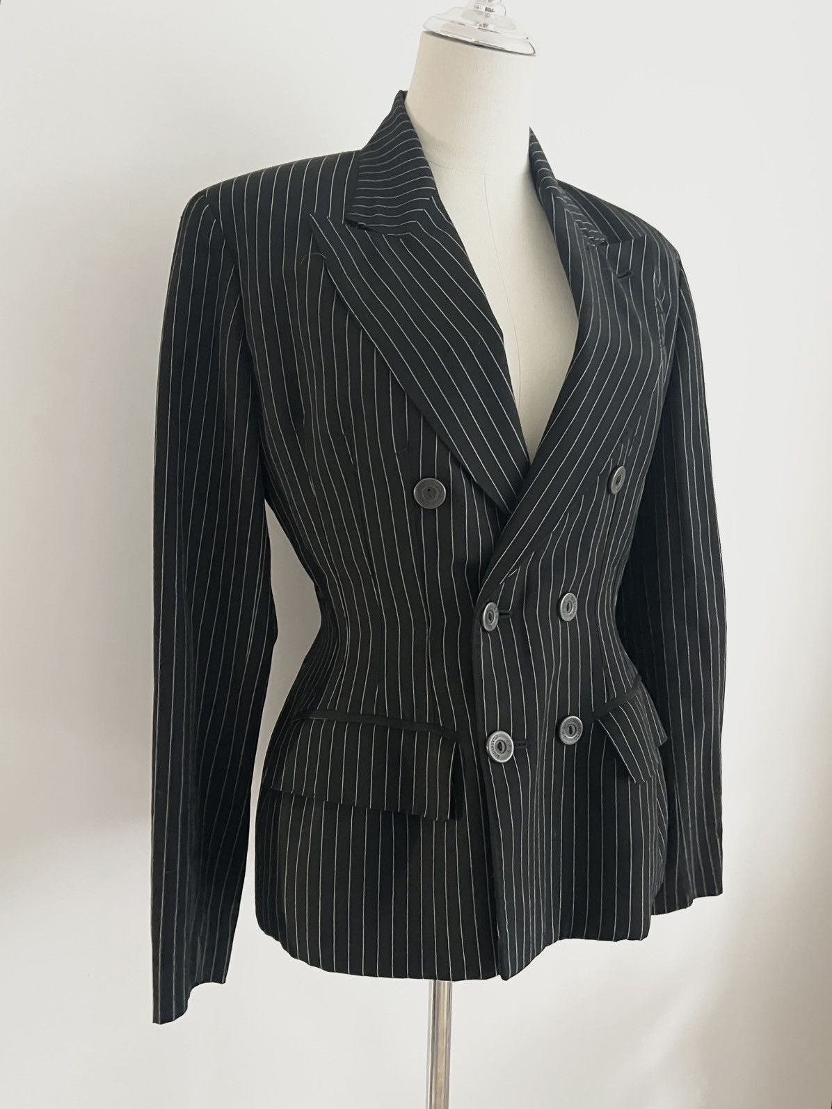 Jean Paul Gaultier Jean Paul Gaultier Classique Paris Pinstripe Blazer, 1990s Size S / US 4 / IT 40 - 5 Thumbnail