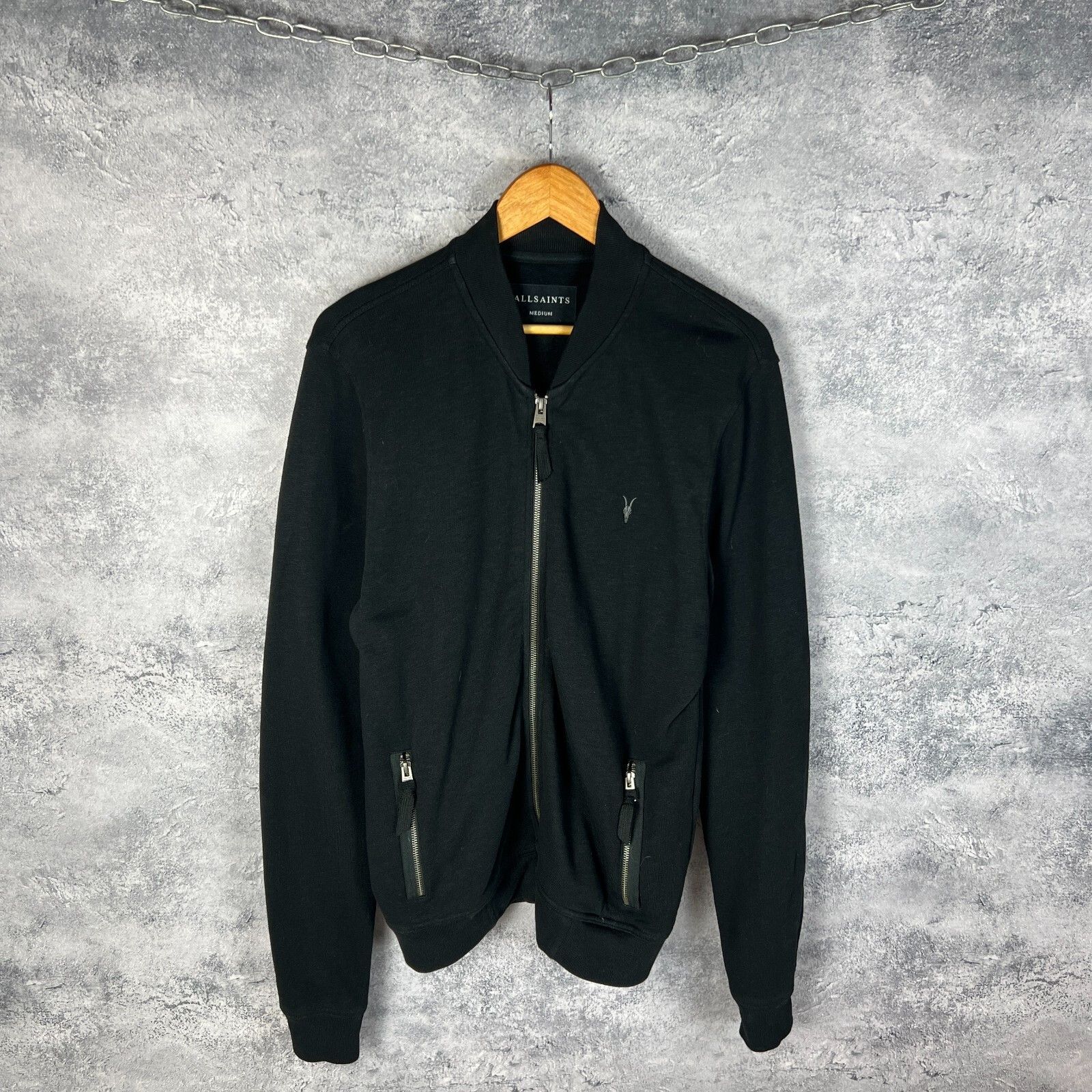 Allsaints Allsaints Bomber Zip Sweatshirt Men's Size M Black ` Size US M / EU 48-50 / 2 - 1 Thumbnail