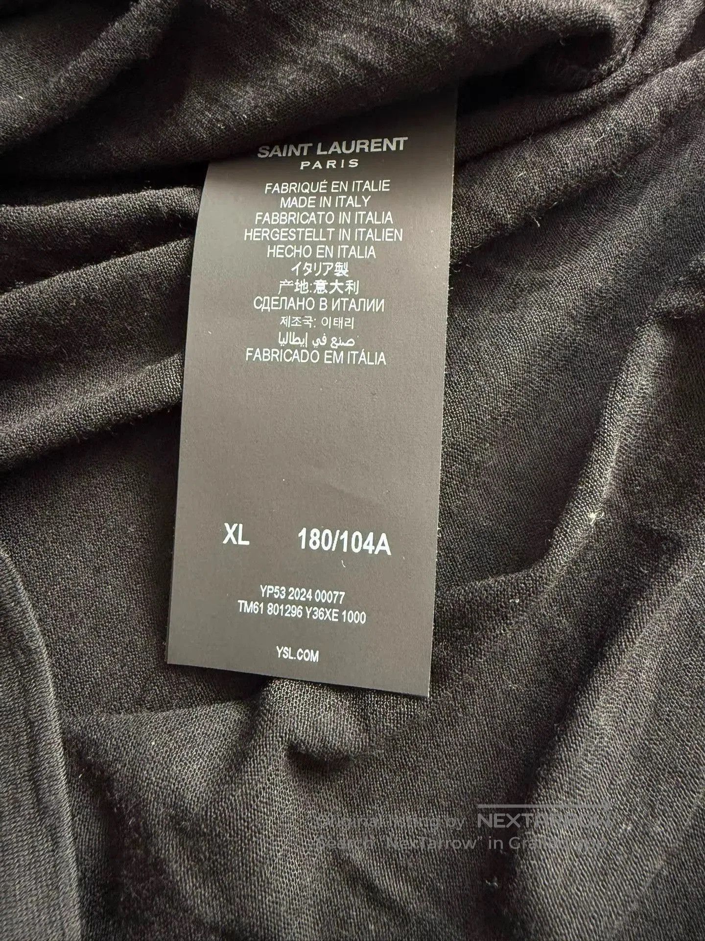 Saint Laurent Paris Black Long-Sleeve Crewneck Shirt. Size US XL / EU 56 / 4 - 4 Thumbnail
