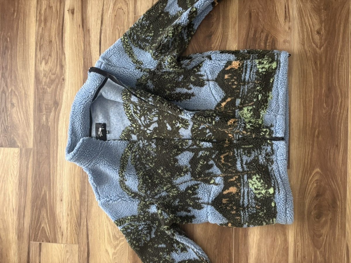 Stussy Hawaiian Jacquard Mock Neck Full Zip Fleece