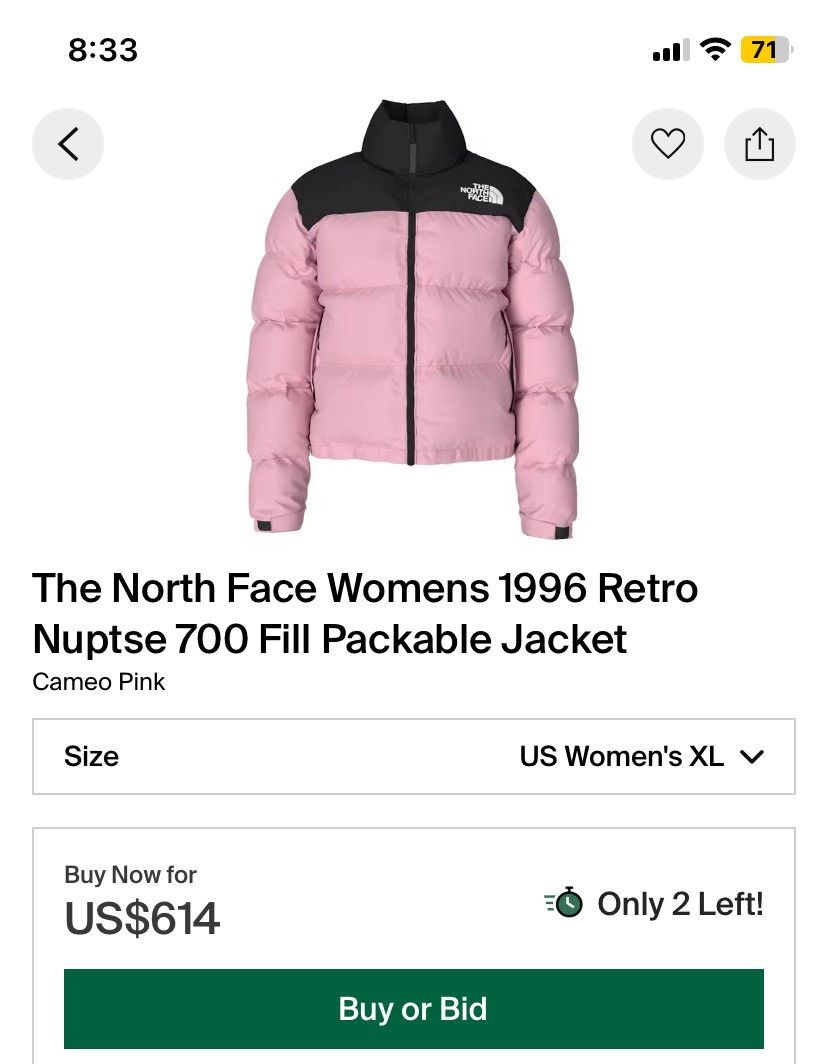 The North Face Cameo pink 2022 700 duck down Size XL / US 12-14 / IT 48-50 - 5 Thumbnail