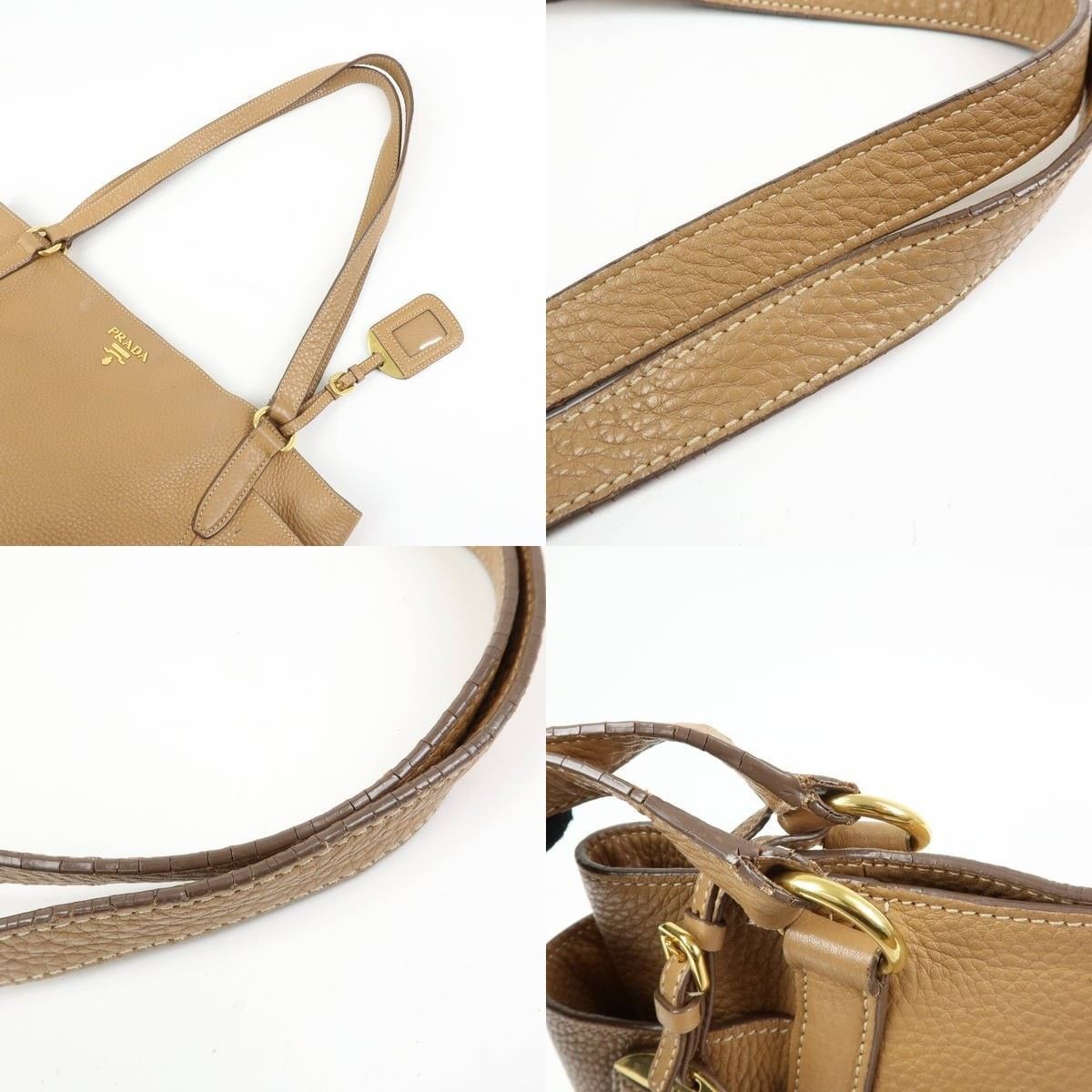 Prada Prada Vitello Daino Tote Calfskin Tan Size ONE SIZE - 4 Thumbnail