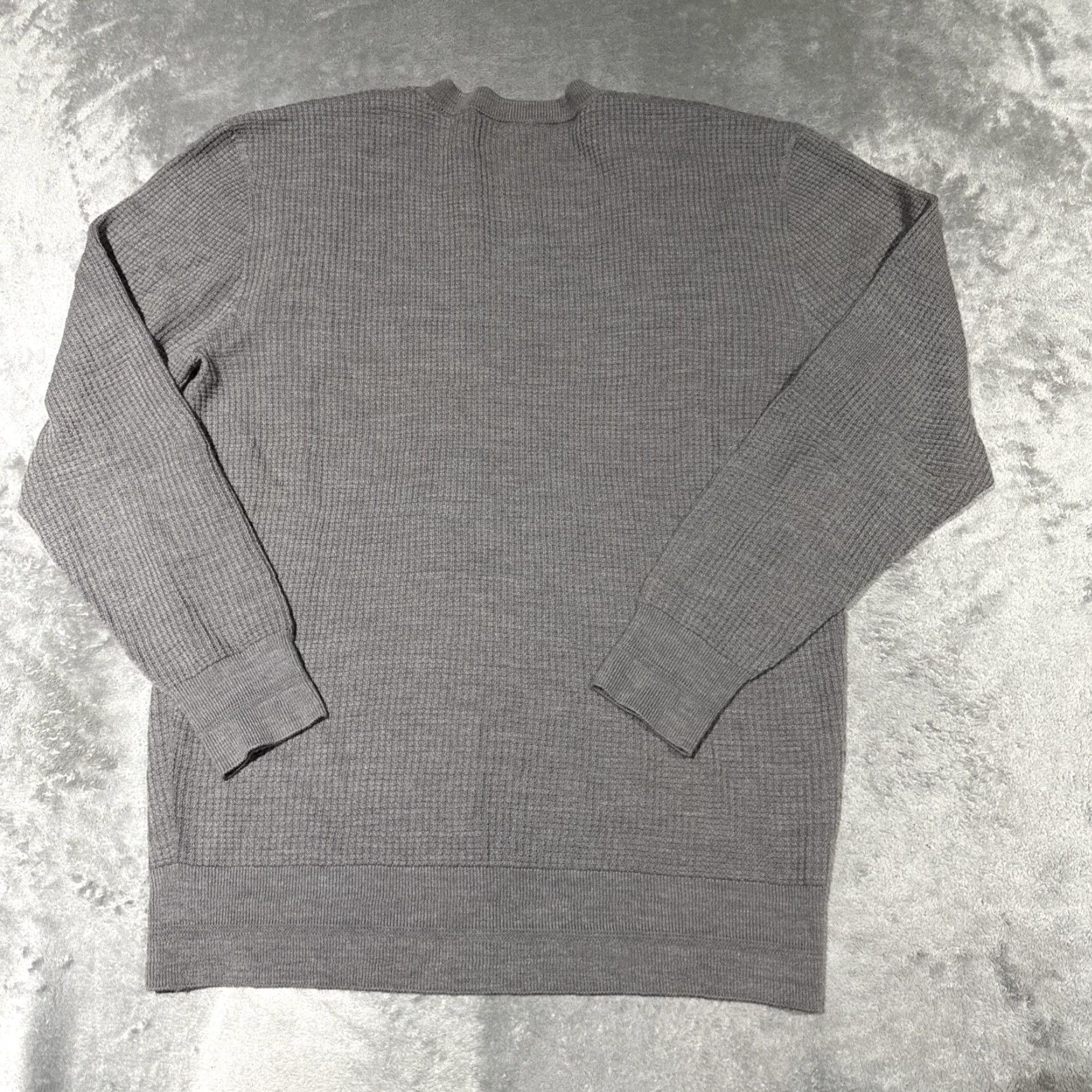Vintage Proof Sweater Mens Medium Gray Merino Wool Waffle Knit Crewneck Pullover Top Size US M / EU 48-50 / 2 - 6 Thumbnail