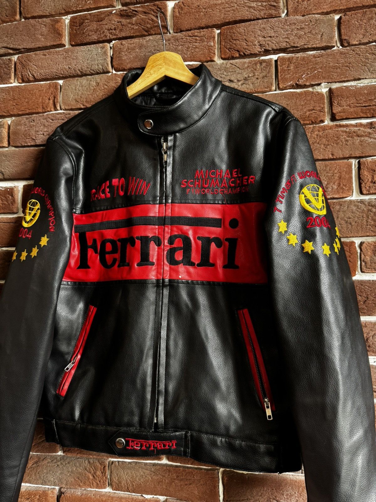 Vintage Ferrari Faux Leather Racing Formula One Rare Hype Jacket Size US S / EU 44-46 / 1 - 3 Thumbnail