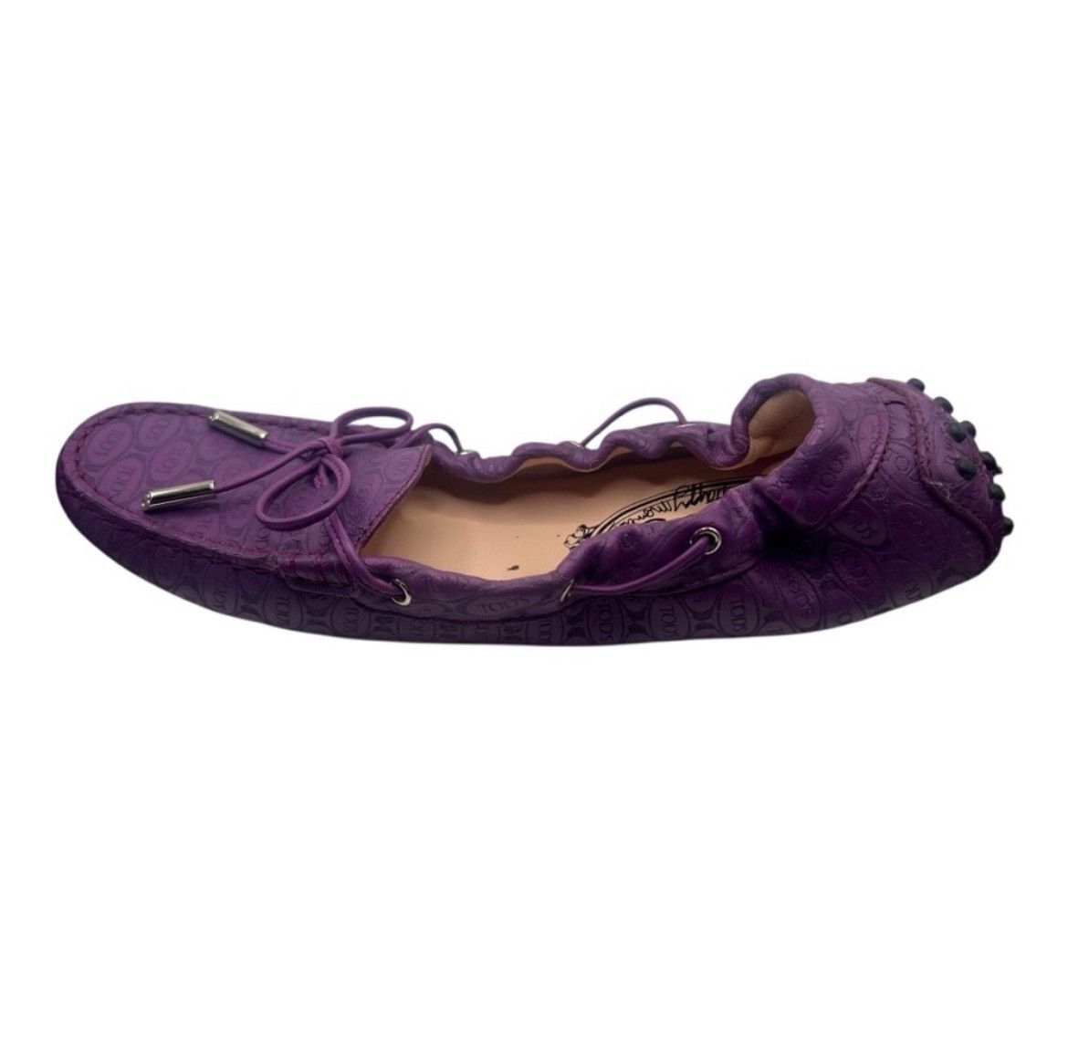 Tod's TOD’S × Happy Moments Purple Embossed Leather Loafers Size 9 Size US 9 / IT 39 - 5 Thumbnail
