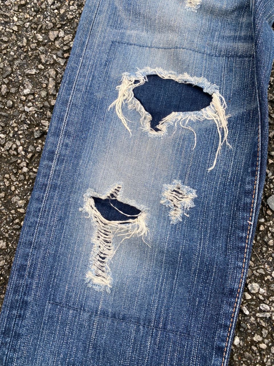 If Six Was Nine VINTAGE EDWIN 503 PACTHWORK DISTRESSED DENIM Size US 30 / EU 46 - 11 Thumbnail