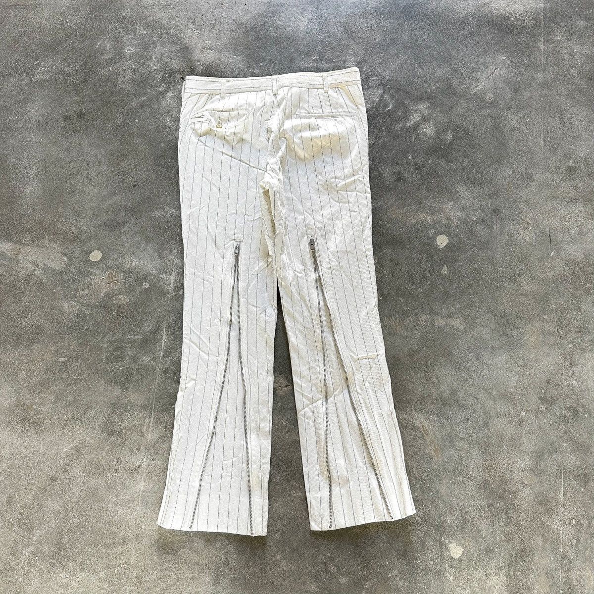 Comme des Garcons AD2022 Pinstripe Zip Pants Size US 32 / EU 48 - 2 Thumbnail