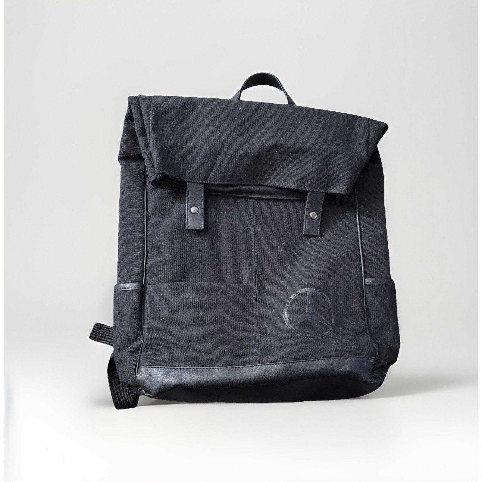 Mercedes-Benz Mercedes-Benz Black Canvas Leather Laptop Backpack Logo Size ONE SIZE - 1 Thumbnail