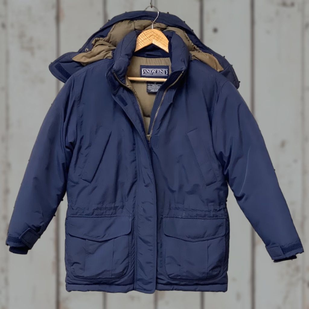 Lands' End Lands' End Jacket Blue Winter Down Removable Hood XS Womens Regular Size XS Size XS / US 0-2 / IT 36-38 - 1 Thumbnail