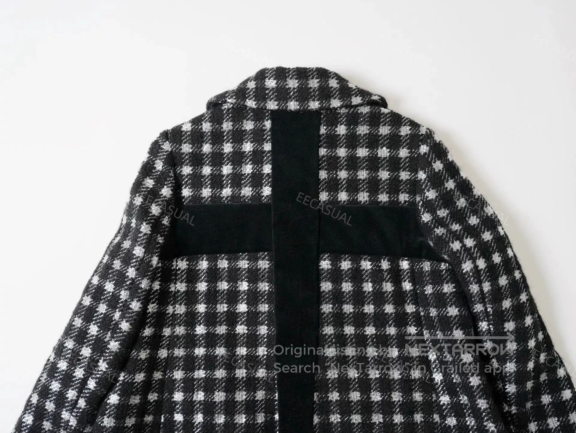 CDG by Comme des Garcons Black and White Plaid Wool Coat. Size XS / US 0-2 / IT 36-38 - 8 Thumbnail