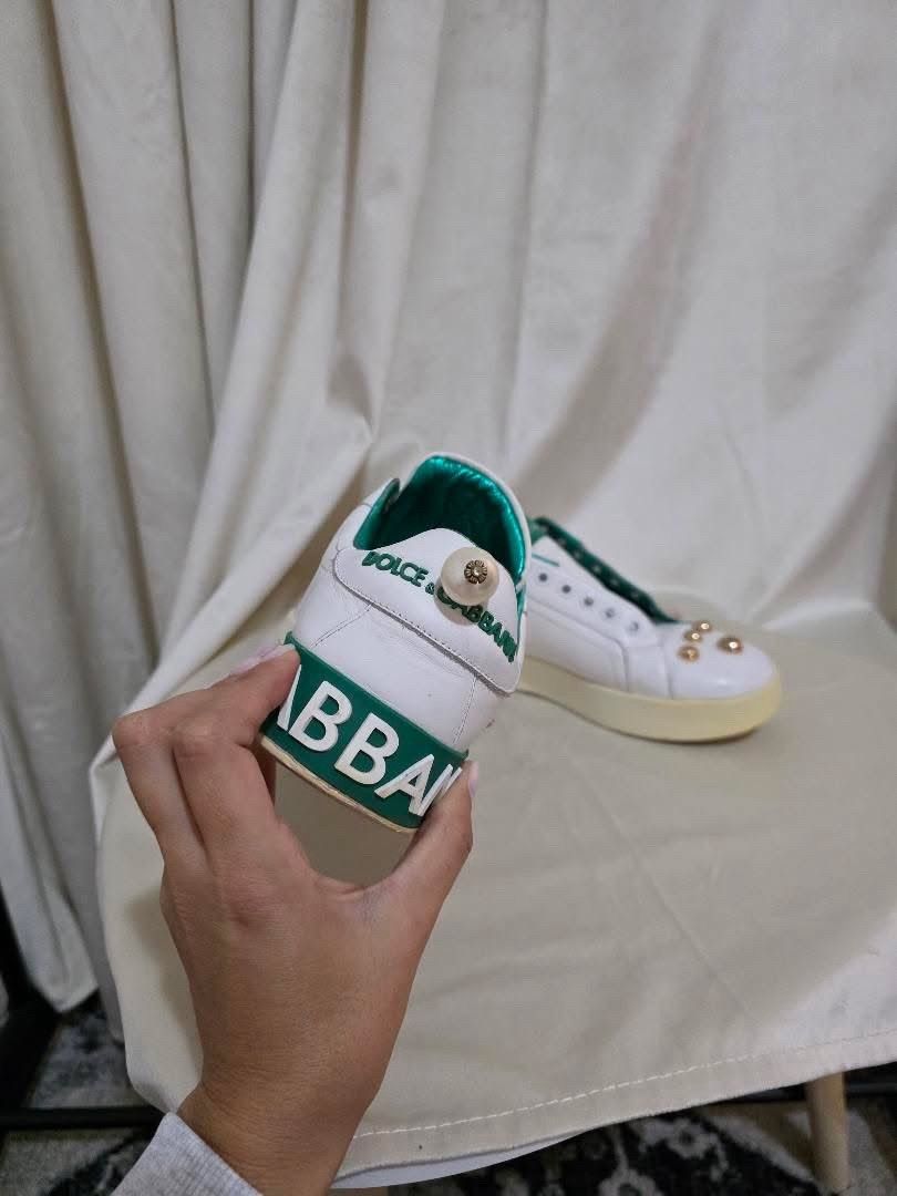 Dolce & Gabbana 👟 Dolce & Gabbana Inspired Custom Patch Sneakers (Replica) Size US 7 / IT 37 - 1 Thumbnail