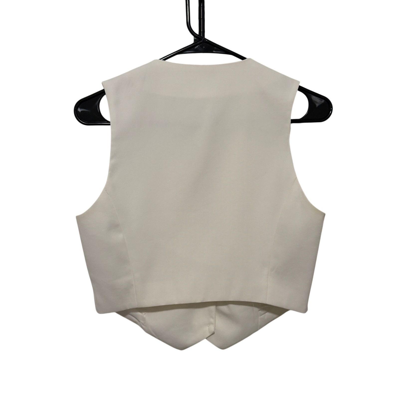 Other White Cropped VNeck Button Front Top Sleeveless Jacket Vest Size S / US 4 / IT 40 - 6 Thumbnail
