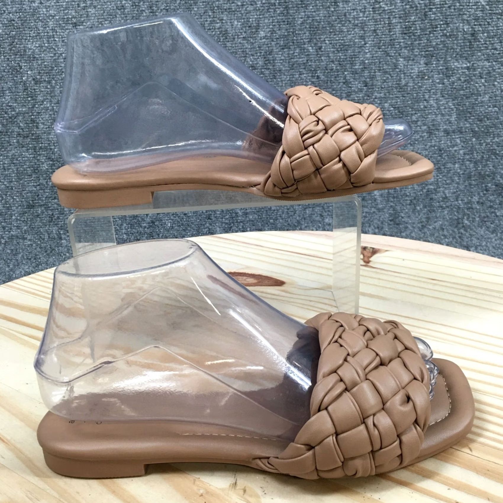 Vintage A New Day Sandals Womens Carissa Woven Strap Slip On Flats Slide Brown NEW Size US 7 / IT 37 - 2 Thumbnail