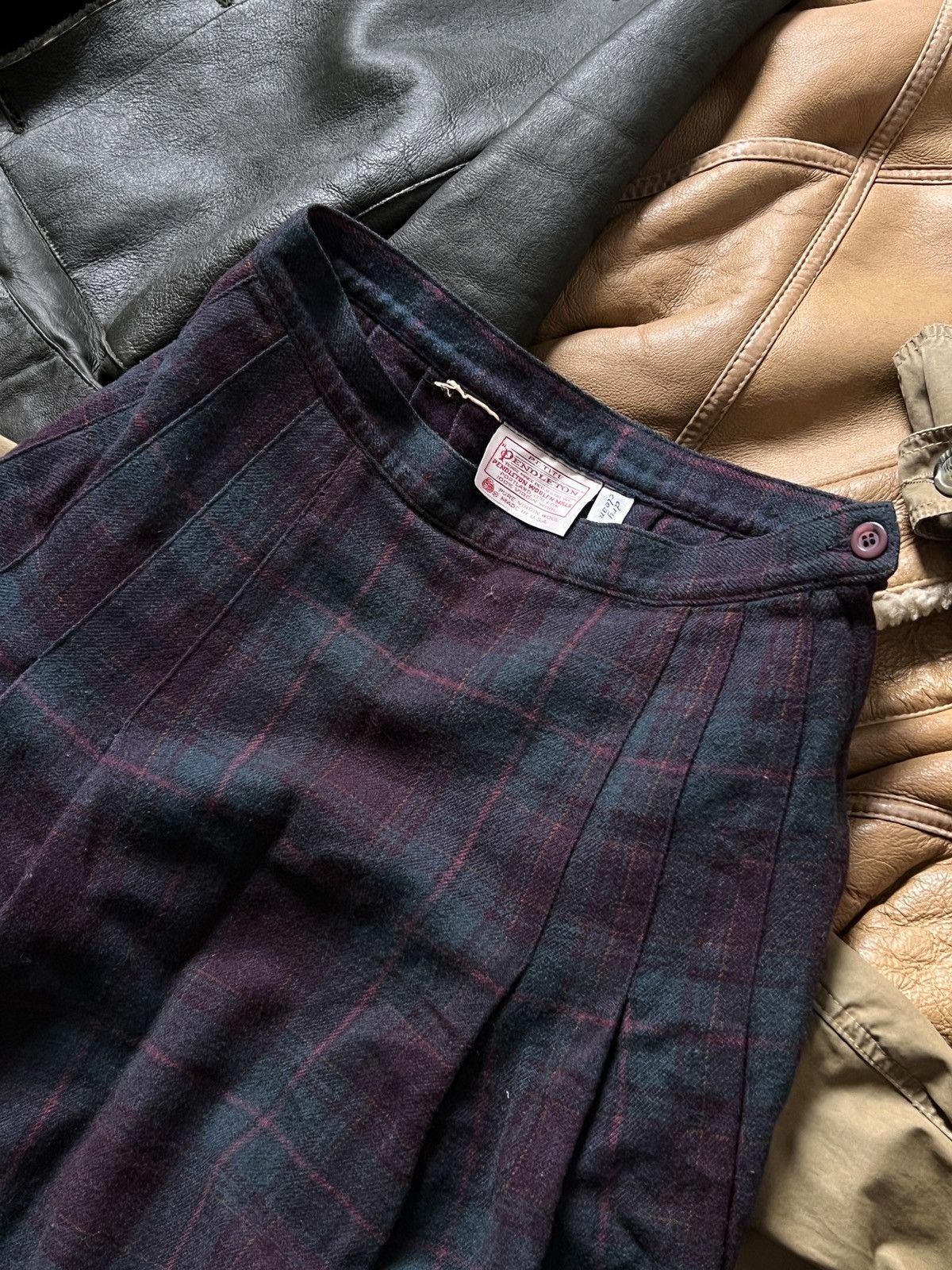 Pendleton Vintage 80s Pendleton 100% Wool Midi Skirt Made In USA Size 28" / US 6 / IT 42 - 8 Thumbnail
