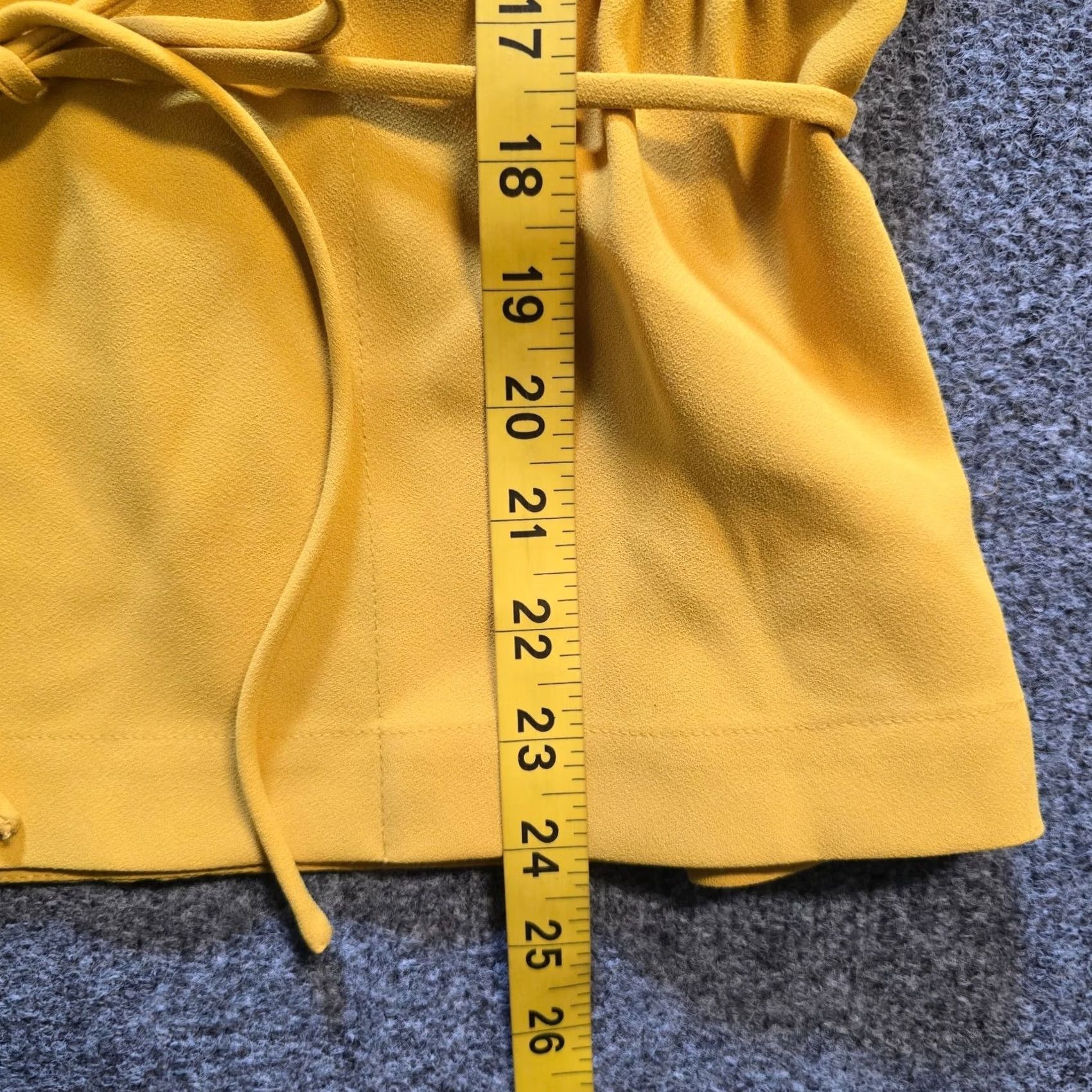 J.Crew J.CREW Blouse Shirt Womens 12 Yellow Faux Wrap Deep V Long Sleeve Belted Fitted Shirt Size XL / US 12-14 / IT 48-50 - 6 Thumbnail