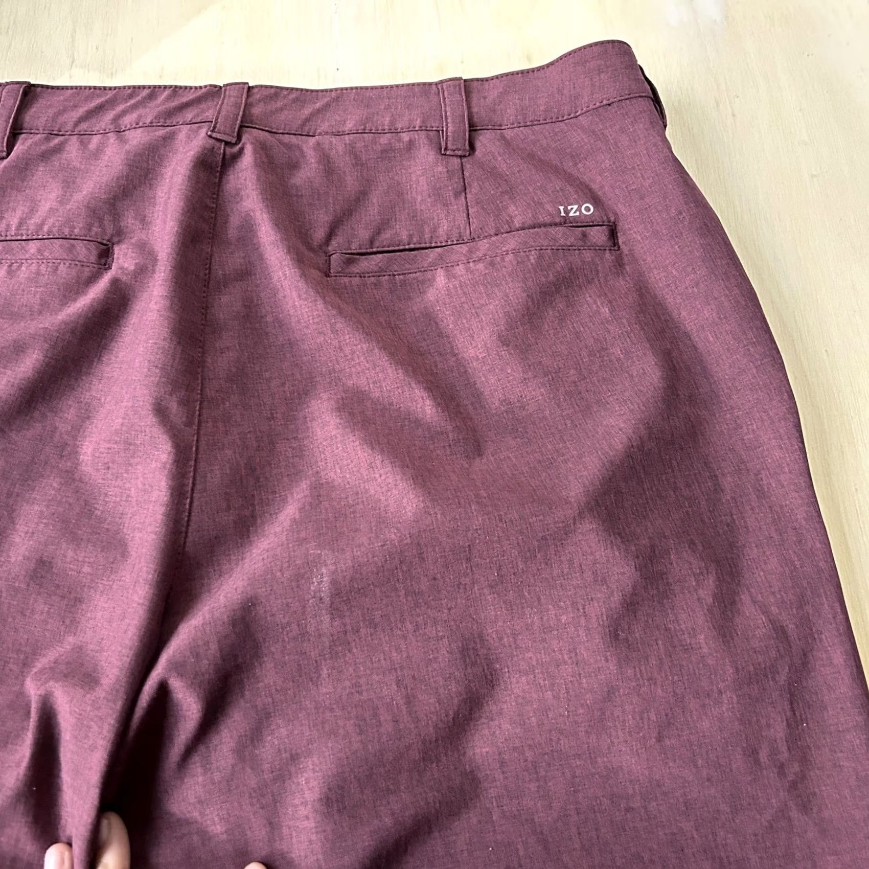 Izod IZOD Golf Pants Mens 36x30 Red Chino Straight Leg Stretch Microfiber Casual Slas h Pockets Logo Size US 36 / EU 52 - 5 Thumbnail