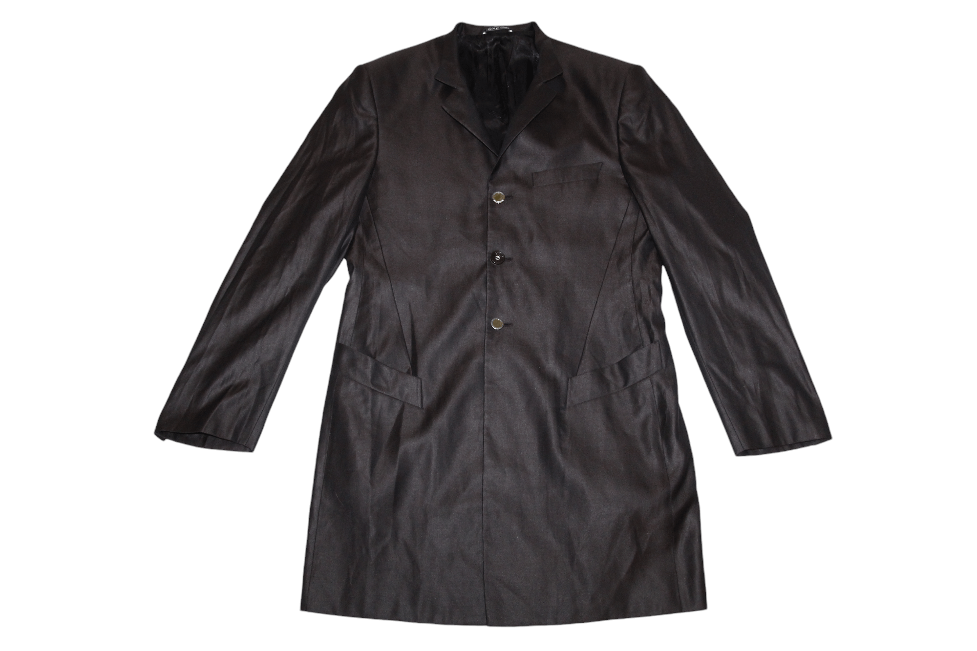 Carlo Pignatelli VTG🔥Archetipo Couture Satin Silk Wool Trench Coat Size US L / EU 52-54 / 3 - 5 Thumbnail