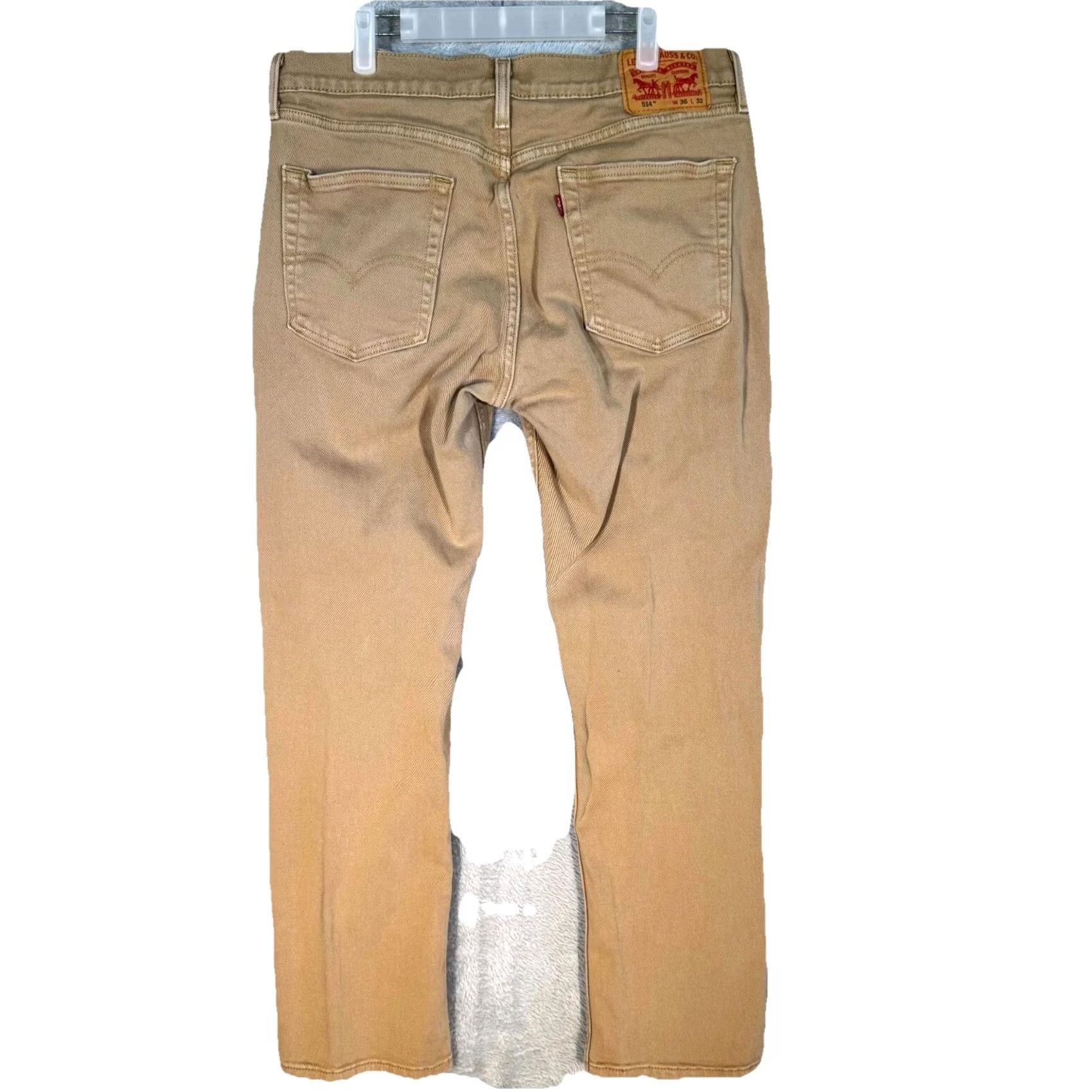 Levi's Levi’s 514 Jeans Men’s 36x32 Beige Denim Mid-Rise Straight Fit Size US 36 / EU 52 - 2 Thumbnail
