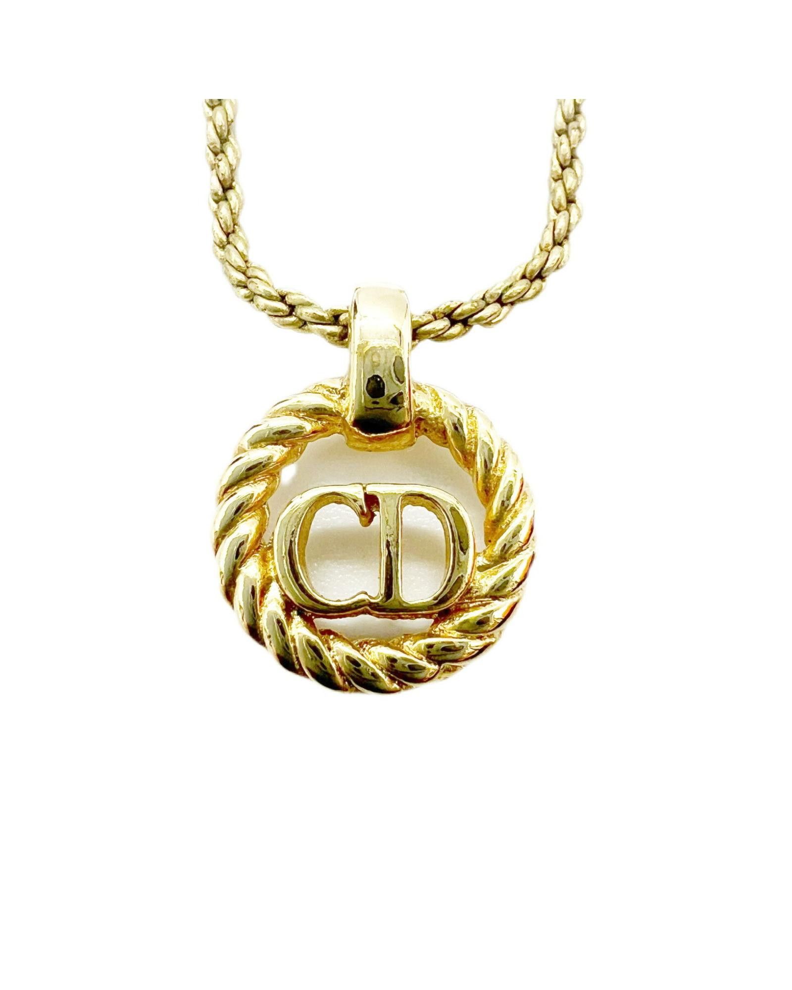image of Dior Gold Metal Necklace, Women's