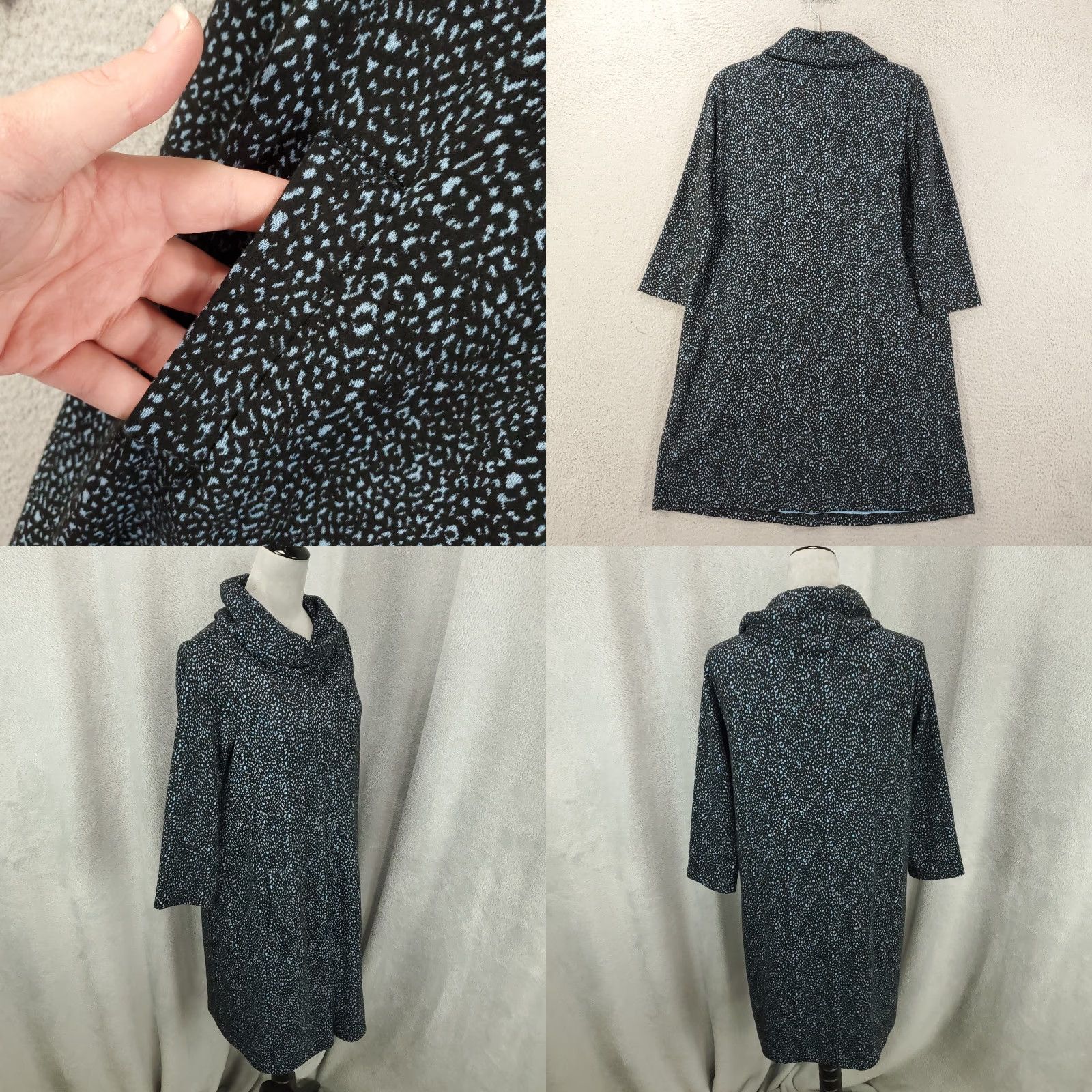 Joseph Ribkoff Joseph Ribkoff Dress Womens 10 Cowl Neck Pullover Geometric Animal Print Multicolor Knee Length Shift Sweater Dress Womens Size L / US 10 / IT 46 - 8 Thumbnail