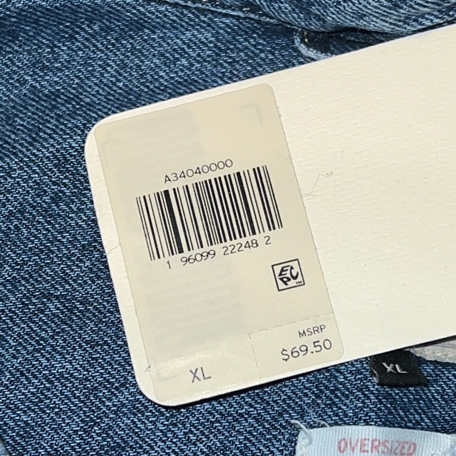 Levi's Levi's Silver Tab Denim Oversized Blue Pocket Shirt Men's XL Size US XL / EU 56 / 4 - 8 Thumbnail
