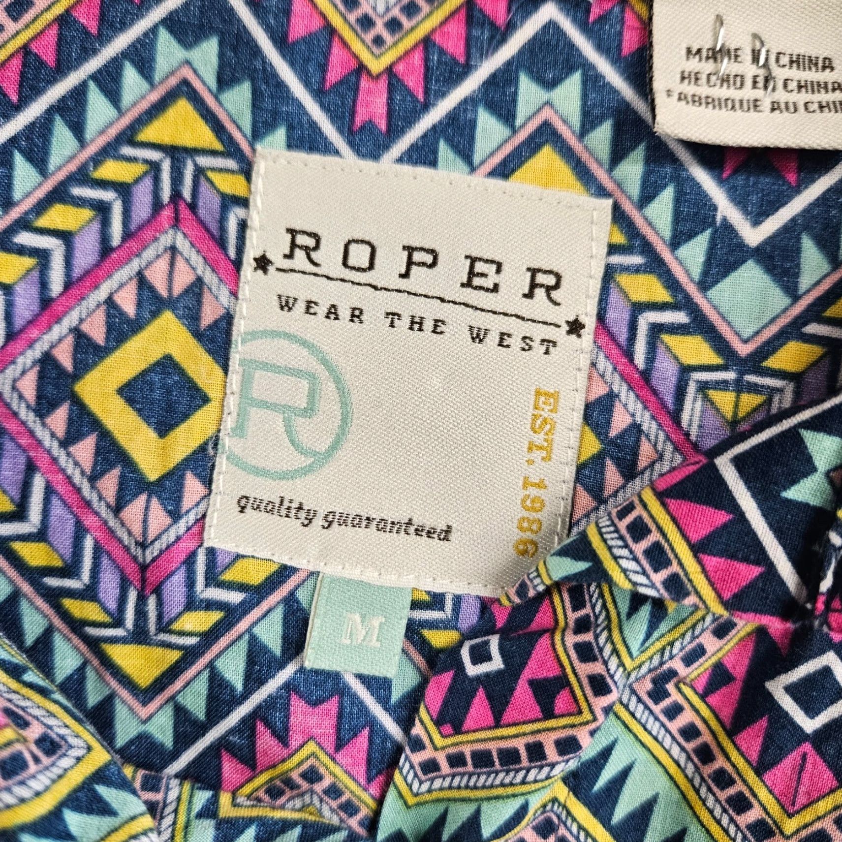 Roper Roper Shirt Womens Pearl Snap Purple Yellow Long Sleeve Cotton Size M Size M / US 6-8 / IT 42-44 - 6 Thumbnail