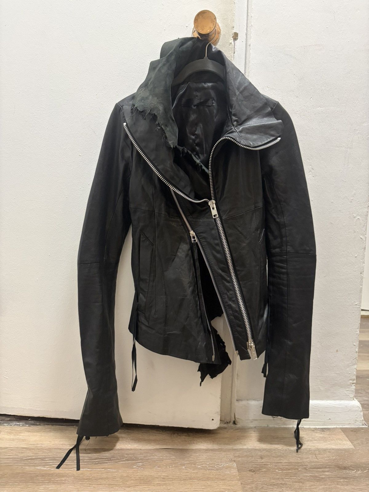 Ekam × Japanese Brand ekam asymmetrical leather jacket | Grailed
