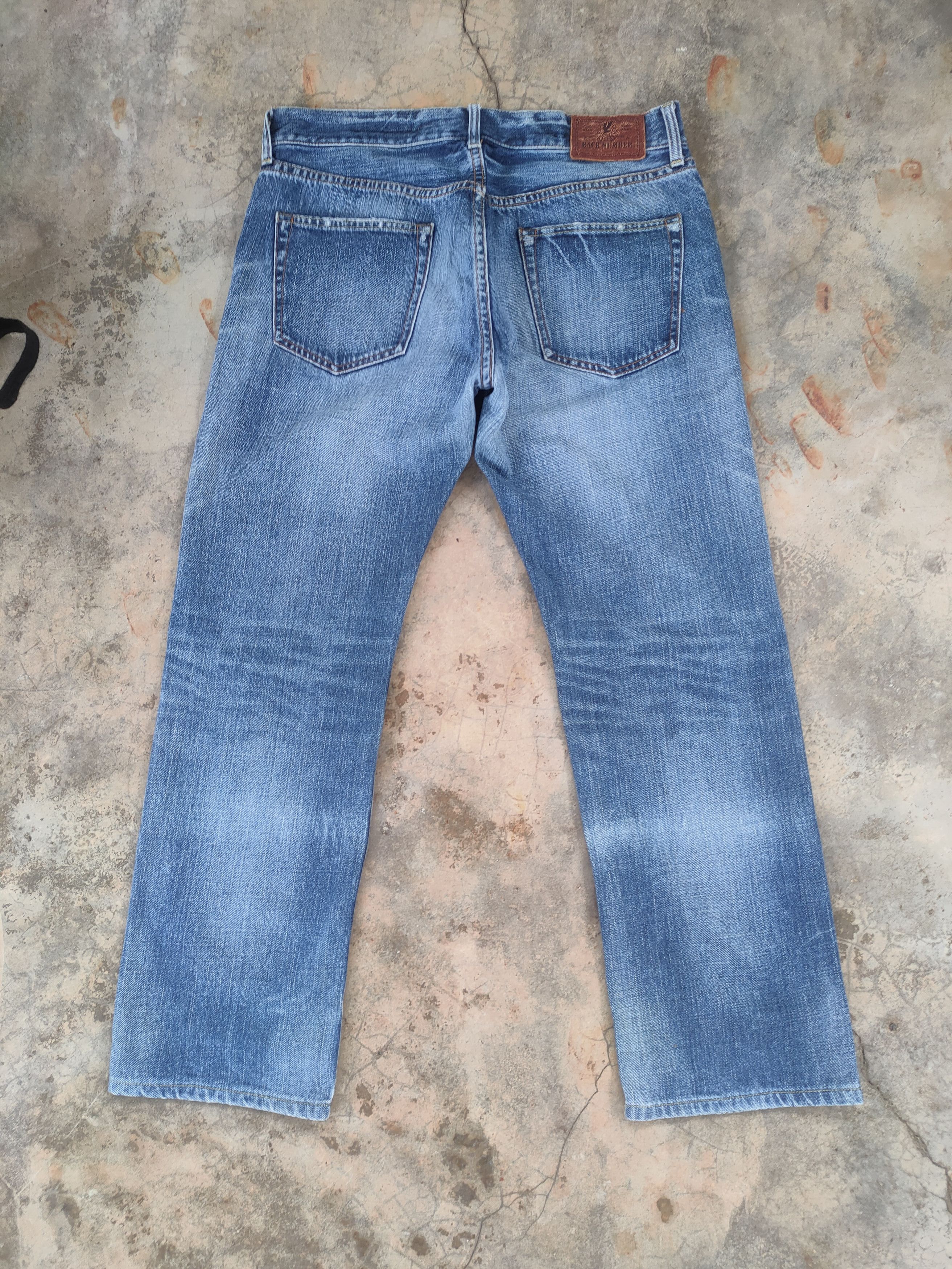 Jean W33 VINTAGE B.NUMBER FADED DISTRESSED RIPPED JEAN PANTS Size US 33 - 9 Thumbnail