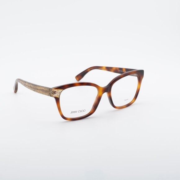Jimmy Choo Jimmy Choo JC150 0Q9W 00 Eyeglasses Havana 52mm Square Frame Size ONE SIZE - 4 Thumbnail