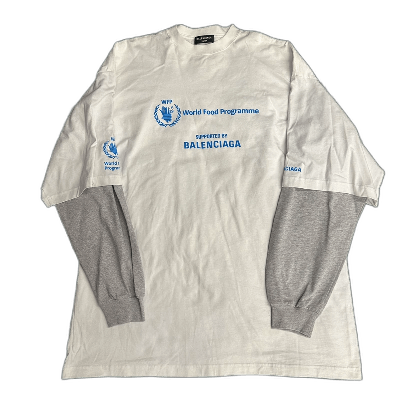Balenciaga BALENCIAGA WORLD FOOD PROGRAMME LAYERED SWEATER T-SHIRT