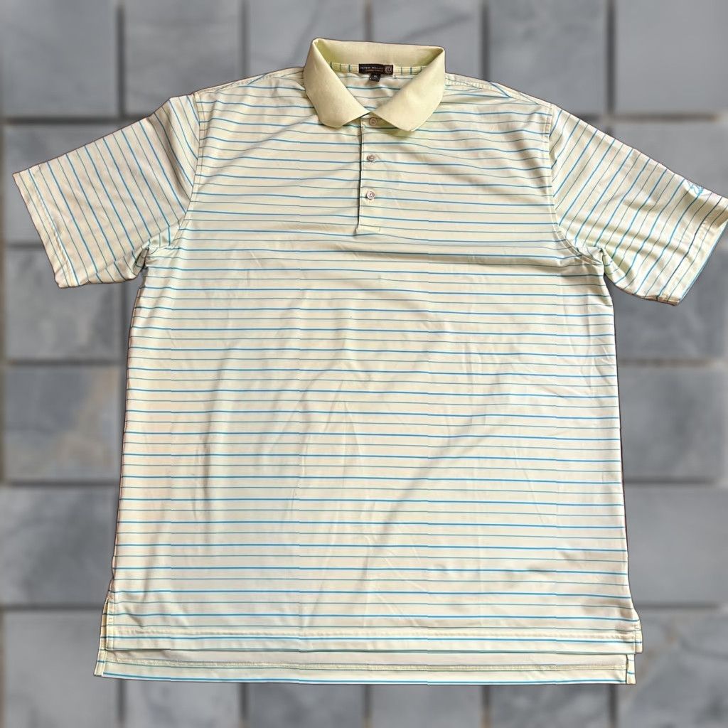Peter Millar Peter Millar Polo Shirt Mens XL Summer Comfort Golf Performance Stripe Yellow Size US XL / EU 56 / 4 - 1 Thumbnail