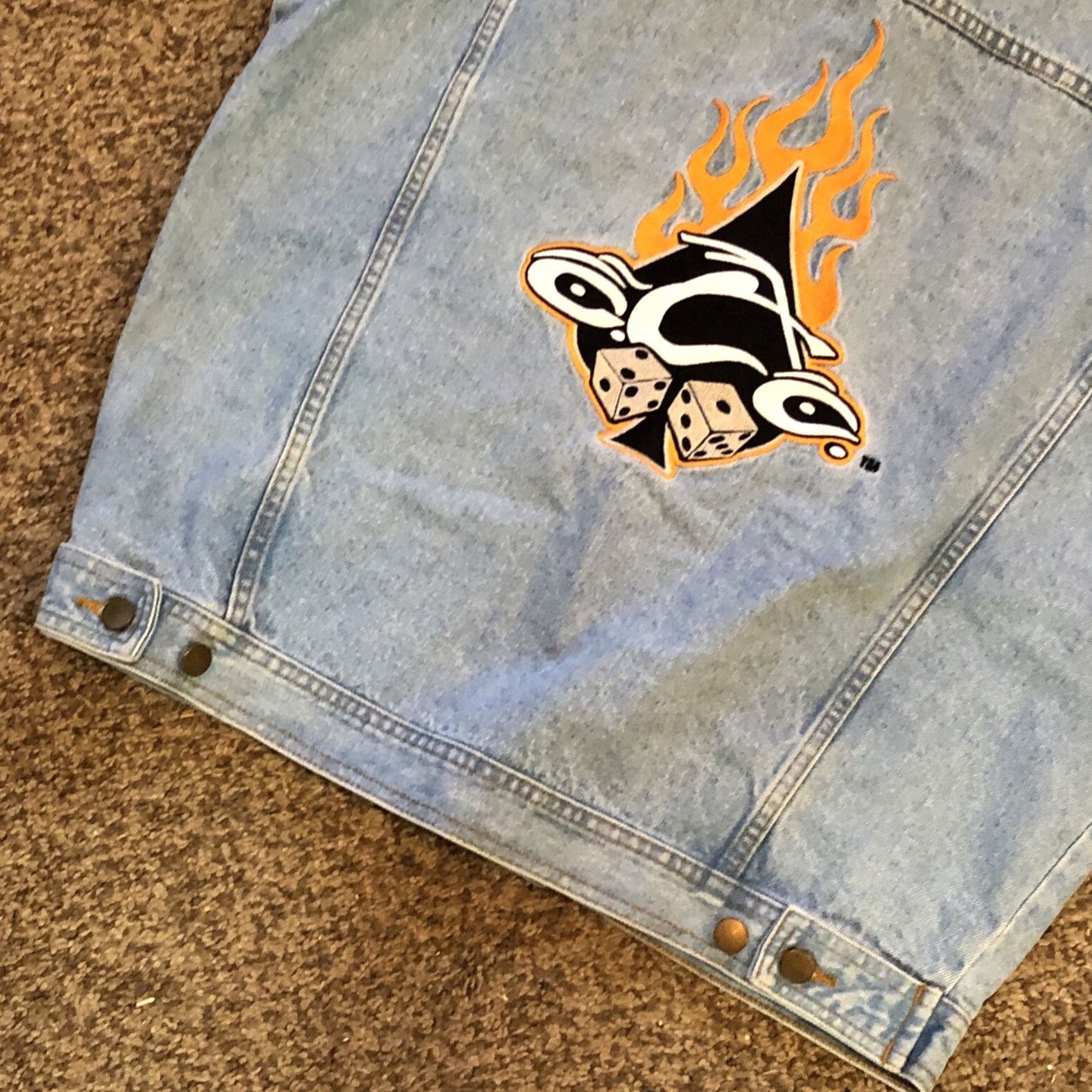 Vintage VINTAGE Orange County Choppers Denim Vest Jacket Sleeveless Blue Embroidered Pocket Button L Large Mens Biker Y2K BioWorld Denim Cotton Jacket Size US L / EU 52-54 / 3 - 3 Thumbnail