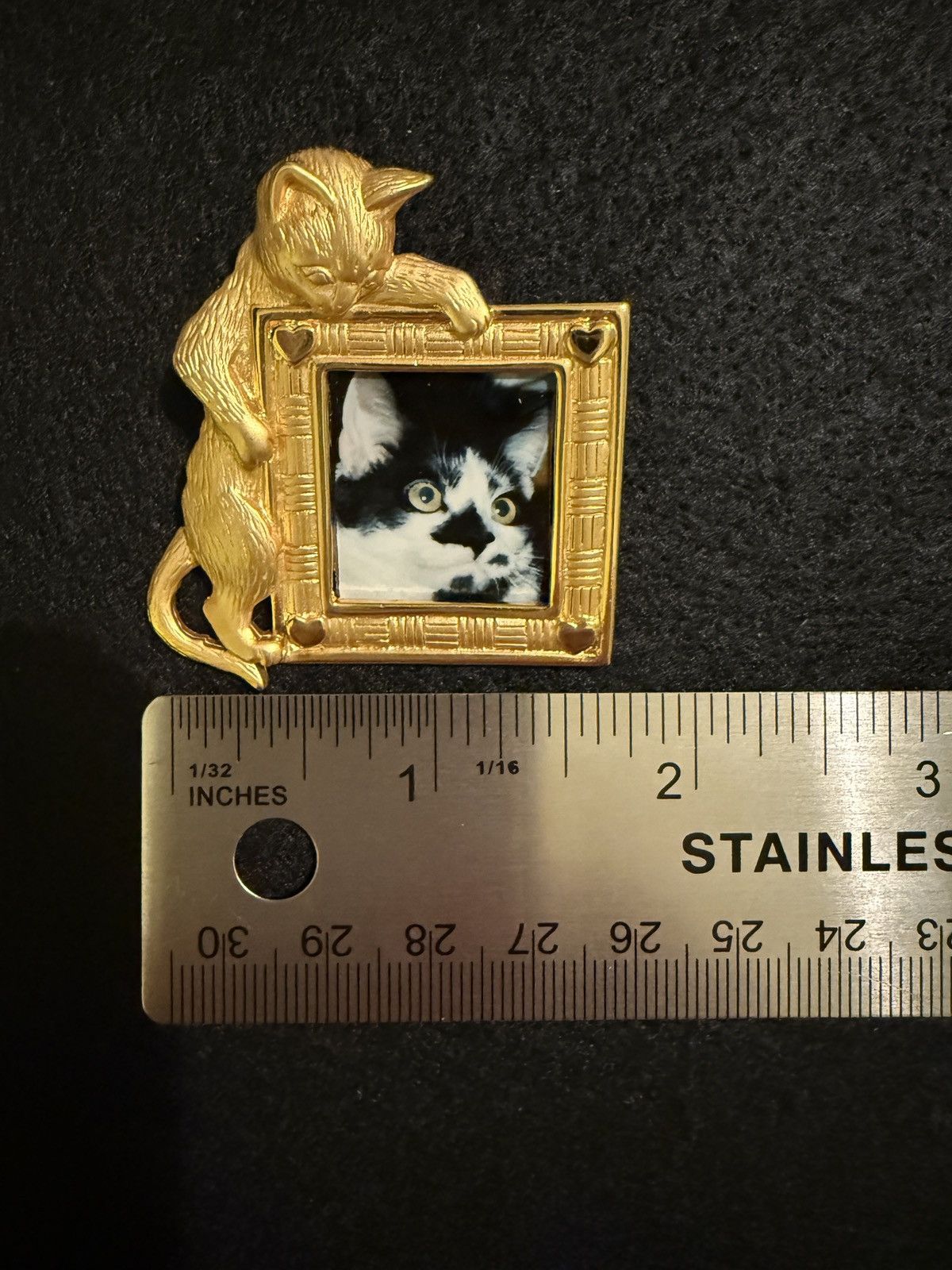 Vintage Vintage Cat Pins Mirror & InsertAPic Gold Silver Tone Brooch Size ONE SIZE - 5 Thumbnail
