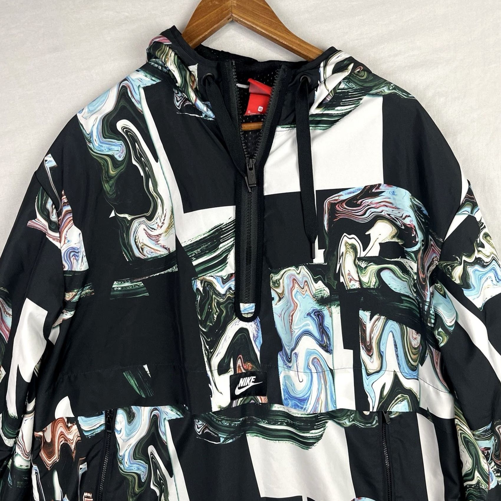 Nike Nike Windrunner Jacket Womens XL Black Marble Windbreaker Half Zip Hooded BQ6783-010 Size XL / US 12-14 / IT 48-50 - 2 Thumbnail