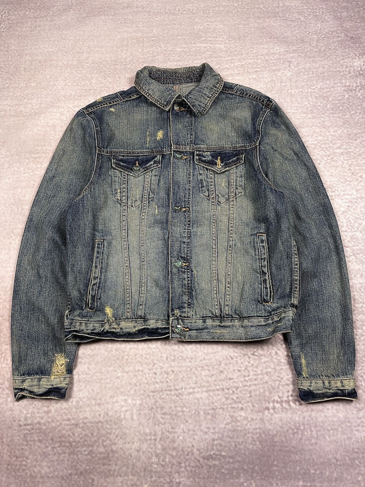ジャケット・アウター 00s archive L.G.B. denim jacket grunge Archive LGB IfSixWasNine Style Distressed Denim Jacket