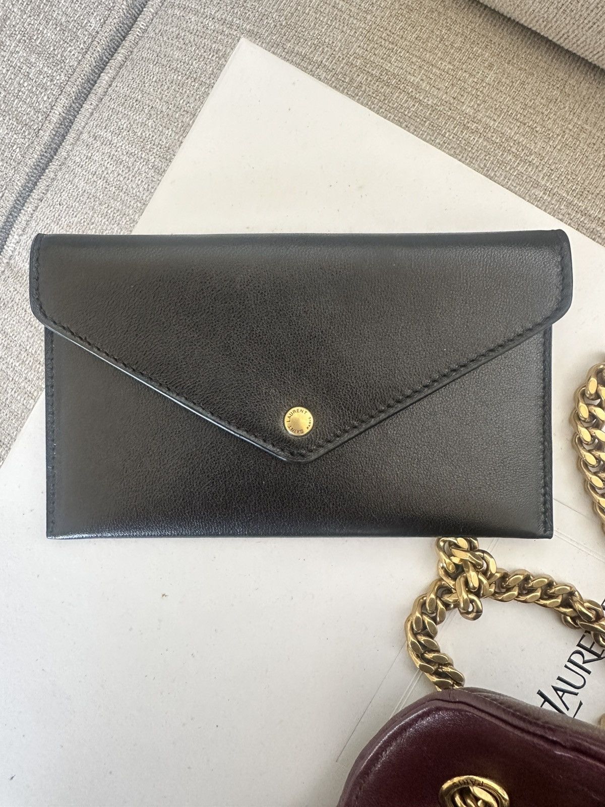 Saint Laurent Paris YSL LOULOU LARGE IN MATELASSÉ LAMBSKIN “ROUGE CABERNET” Size ONE SIZE - 12 Thumbnail