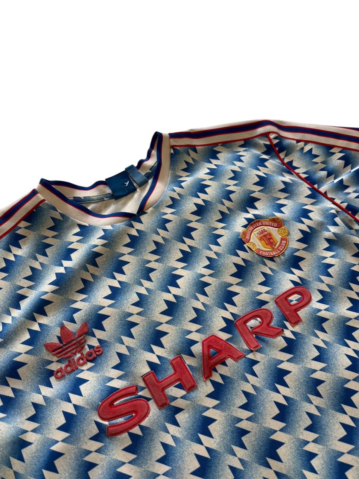 Adidas MANCHESTER UNITED AWAY KIT 1990-92 (SNOWFLAKE) Size US XXL / EU 58 / 5 - 2 Thumbnail