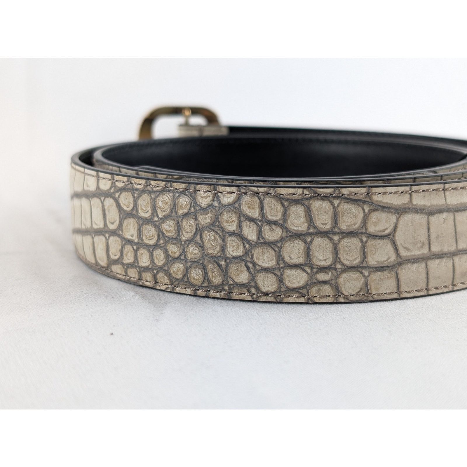 Tom Ford o1rshd1 Q:2 / Size: 100cm / Men's Leather Belt in Beige Size 38 - 4 Thumbnail