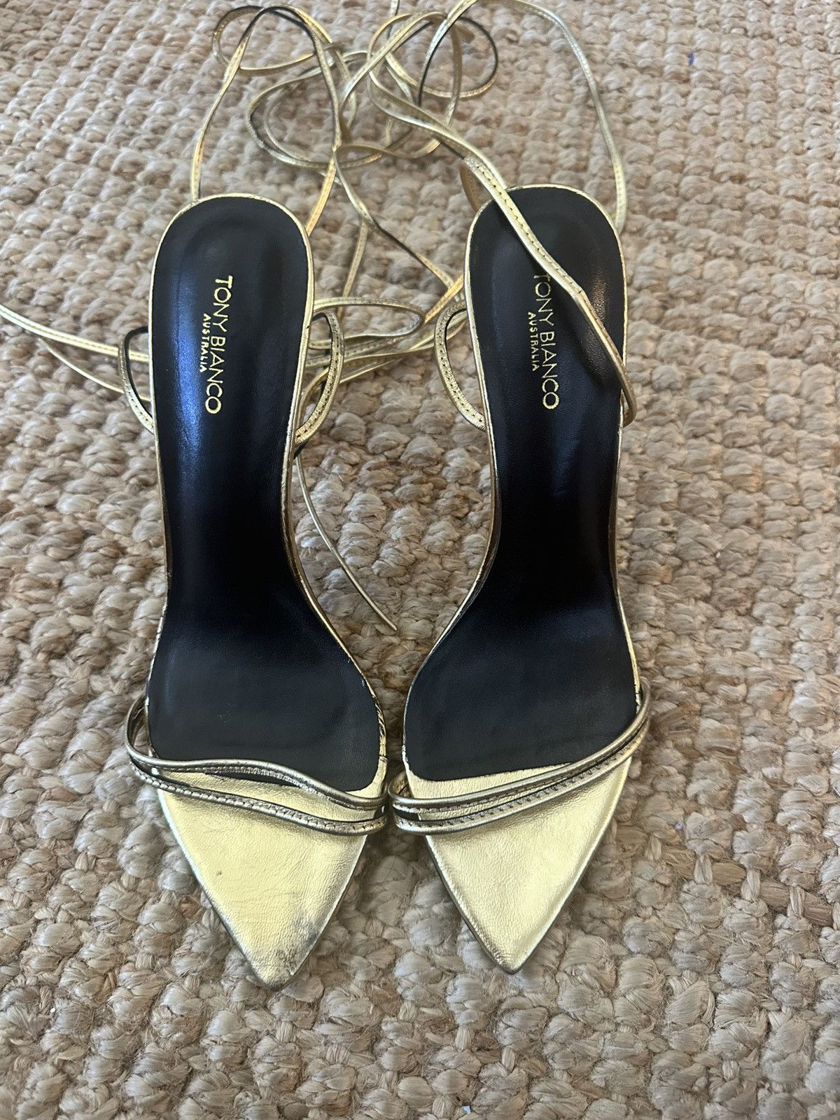 Tony Bianco TONY BIANCO MILLIE GOLD FOIL HEELS SIZE 8 Size US 8 / IT 38 - 5 Thumbnail