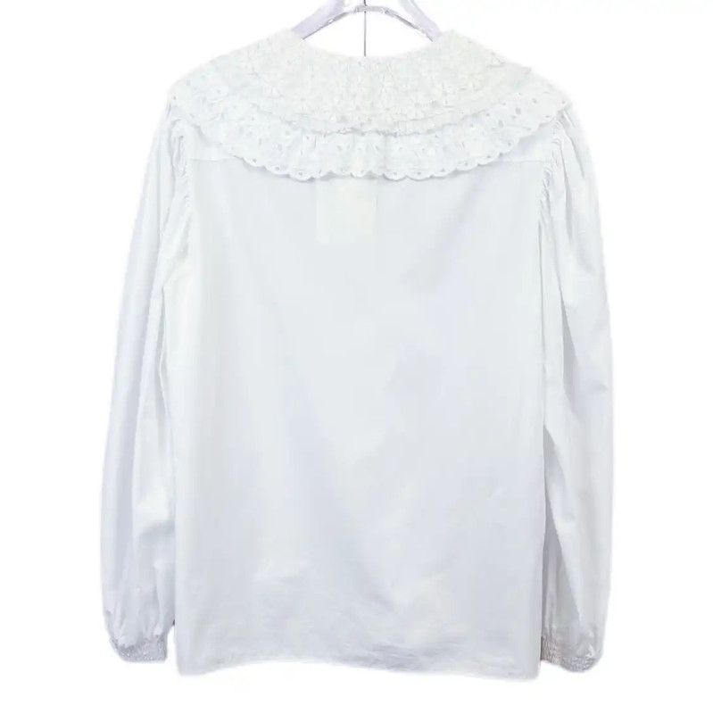 Miu Miu Miu Miu White Cotton Long Sleeve Shirt 0089 Size S / US 4 / IT 40 - 1 Thumbnail