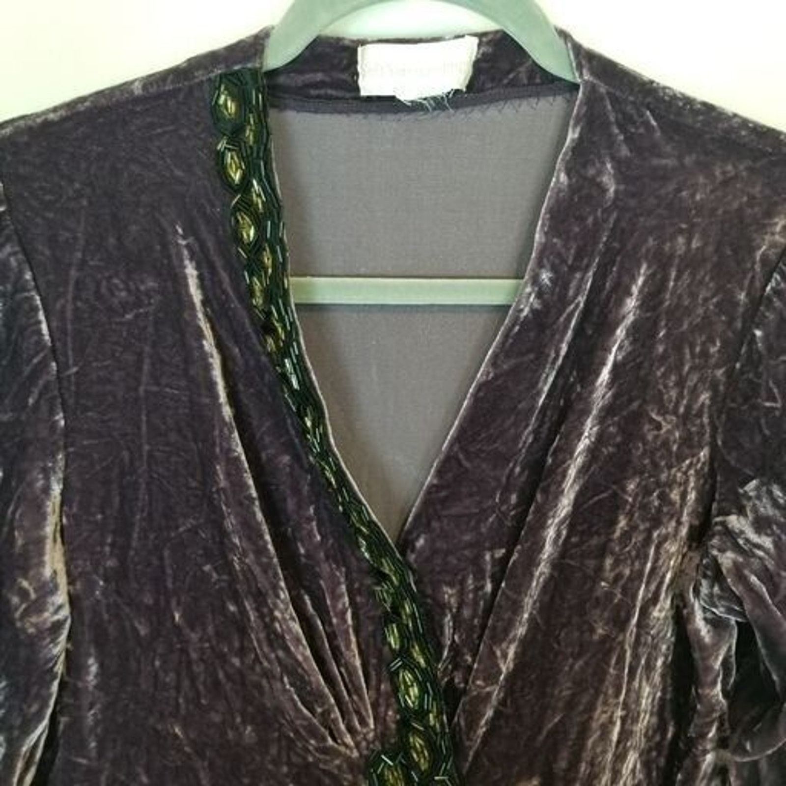 Soft Surroundings Soft Surroundings Velvet Beaded Top Whimsigoth Witchy Vamp Size M / US 6-8 / IT 42-44 - 2 Thumbnail