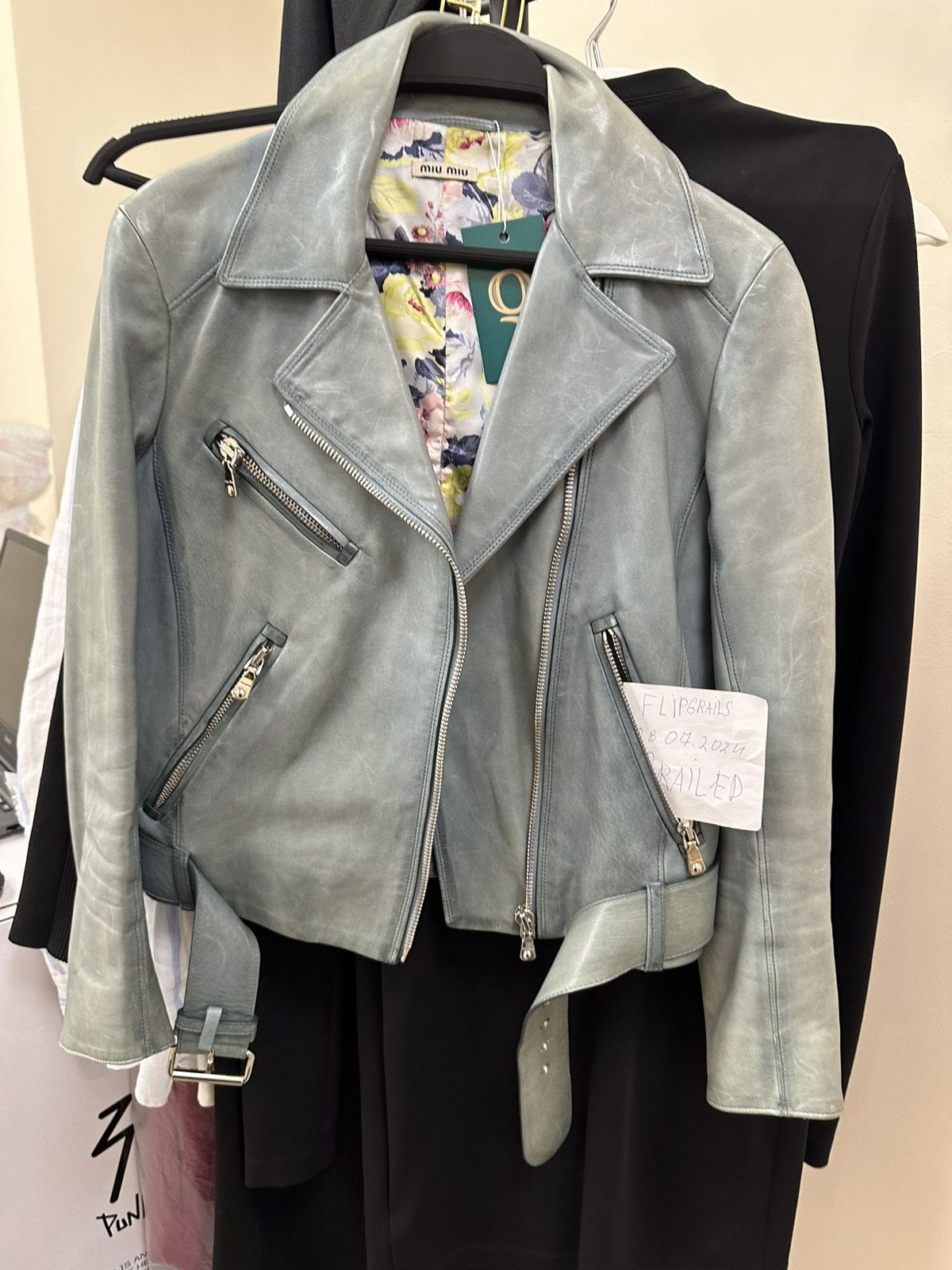 Miu Miu Miu Miu Leather cropped jacket Size S / US 4 / IT 40 - 6 Thumbnail
